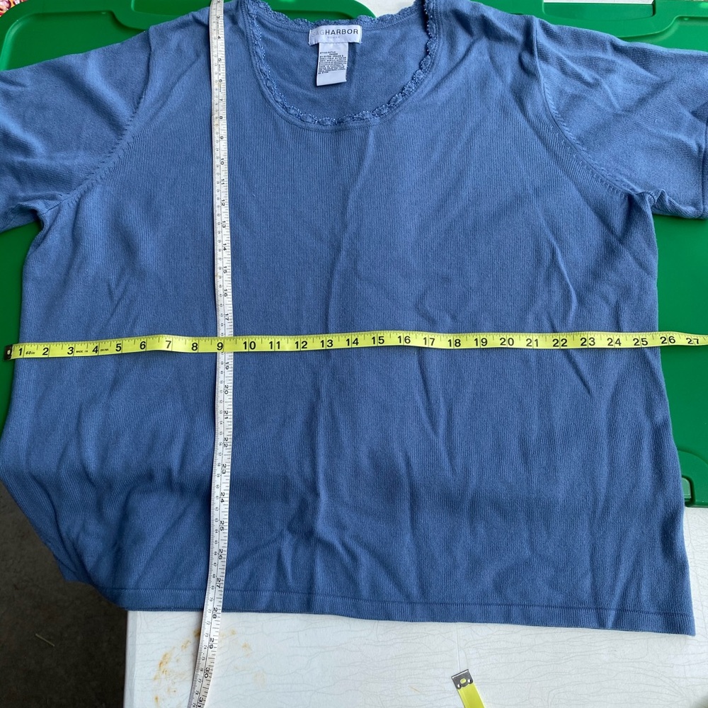 Sag Harbor blue sweater with beading 2x